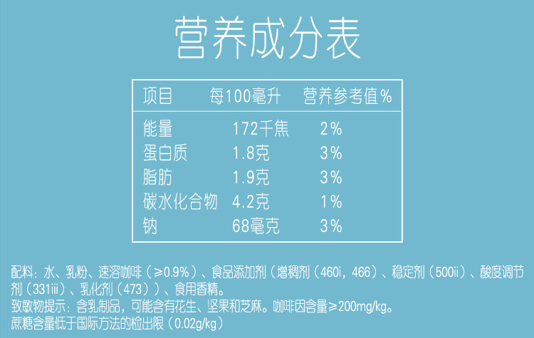 雀巢 无蔗糖丝滑拿铁 268ml*15瓶 图11