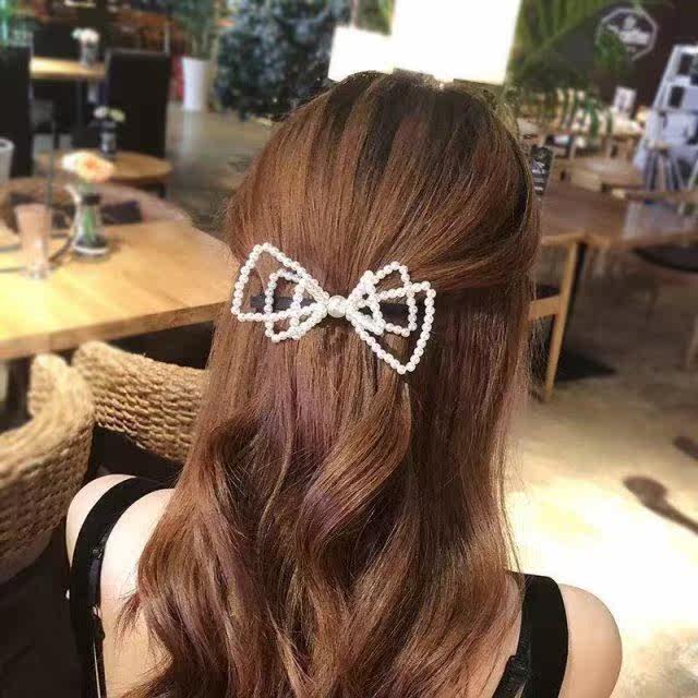 Pearl Hair Clip Mesh Red New Super Fairy series Small Intestine Rope Female Horsetail Hair Circle Butterfly Knot Spring Hairpin Hair Clip Hair Clip Hair Clip