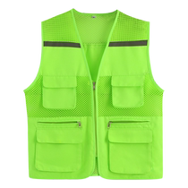 Gilet dagent de sécurité poste de soins infirmiers multi-poches personnalisé vêtements réfléchissants pour conducteur de gestion de classe de soins gilet en maille avec logo imprimé dessus