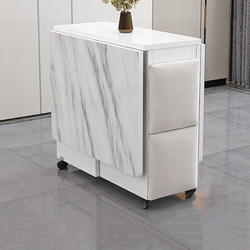 Foldable Dining Table For Home Small Apartment Multi-function Movable Table Four Stool Simple Rental Rectangular Dining Table