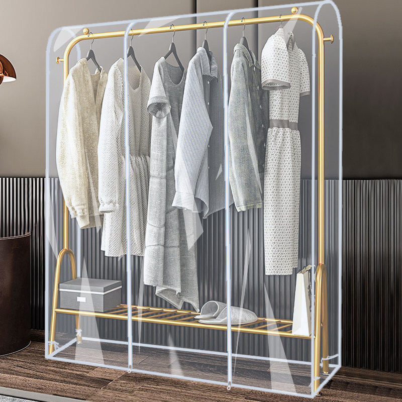 Clothes hanger drop zone cover grey cloth widening bedroom dust proof solid plus coarse small province space light and luxurious room to hang clothes