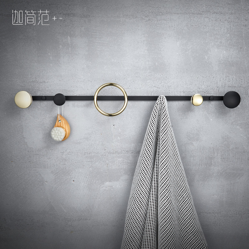 Wall-brass clothes wall wall wall wall wall wall wall wall without punch into door creative light luxury hook hook