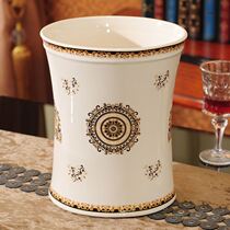  Desktop peel bowl Ceramic trash can Desktop creative mini retro storage bucket Clubhouse living room KTV peel cup