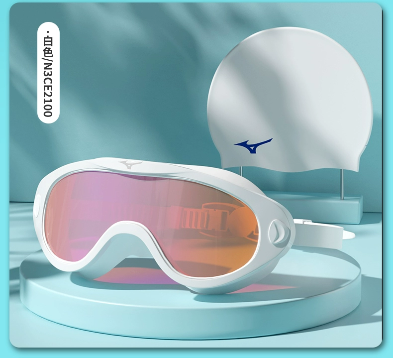 kinh boi Kính bơi Mizuno cho nữ chống thấm nước và chống sương mù HD kính bơi khung lớn cho nam kính lặn Bộ mũ bơi chuyên nghiệp kinh bơi cận kiếng bơi cận