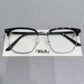 Literary retro handsome half-frame glasses for men, myopia can be equipped with prescription anti-blue light glasses, women are elegant, science and engineering men are trendy