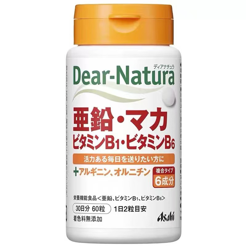 Asahi朝日 Dear Natura 锌、玛卡、维生素 B1、维生素 B6 30 天用量 60 片