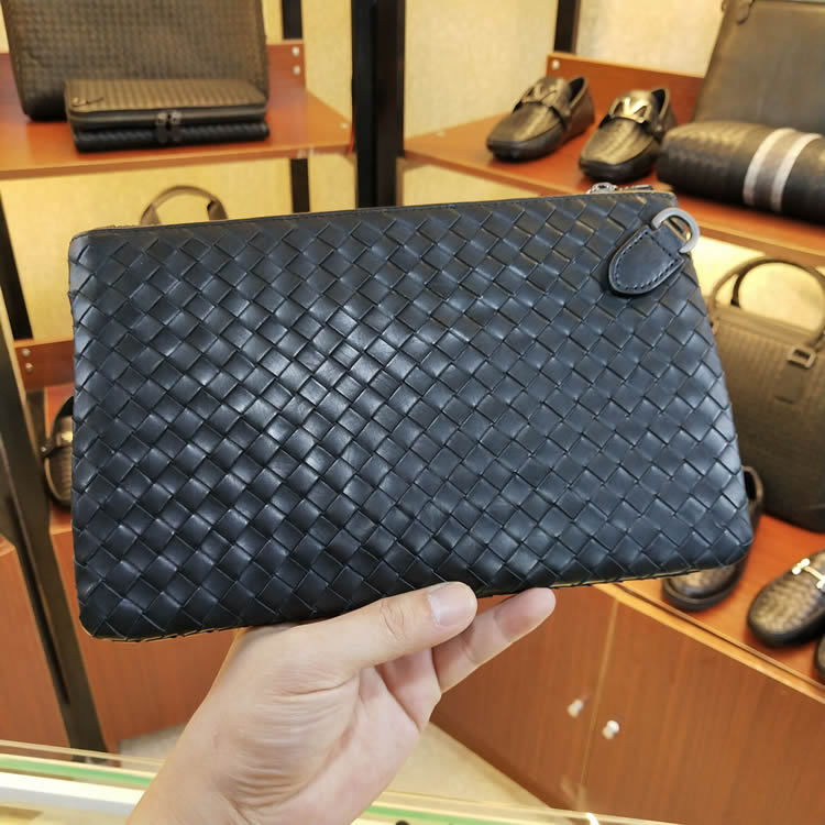 BV WHQN MAQH clutch bag men's youth leather clutch bag calfskin hand-woven envelope bag