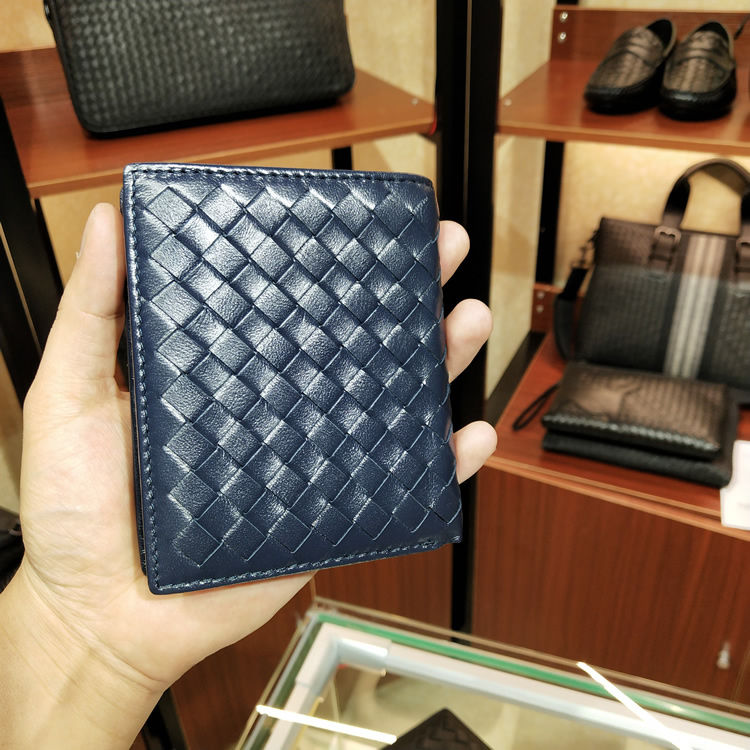 BV WHQN MAQH new wallet men and women youth first layer sheepskin hand-woven short wallet vertical wallet