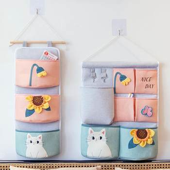 Bedside wall storage bag hanging bag dormitory fabric sock storage bag wall hanging bedside bag wall cloth bag