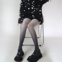 Japan Spring Summer New Black Grey Fading Silk Socks Hot Girl Personality White Tennis Socks Sexy Black Silk Pants Socks
