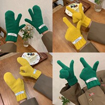 Japan JULIPET glove winter ladies cute hair line Japanese plus suede warm and chill bicycling students riding winter