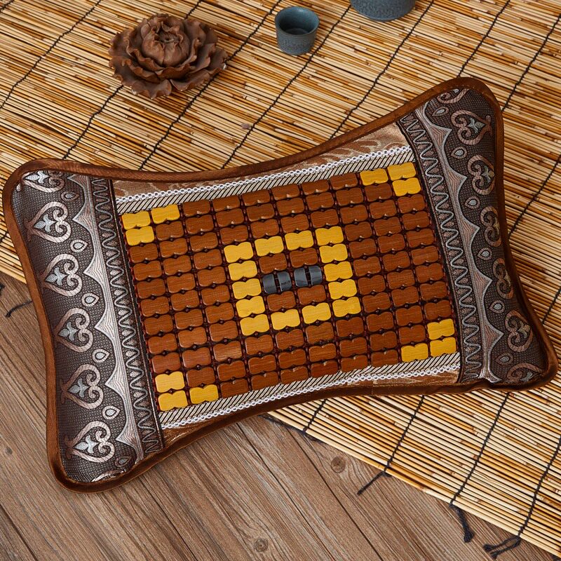 Japanese summer pillow tea Mahjong Bamboo Cool Pillow Single Summer Ice Silk Cool Mat Bamboo Pillow Adults Home Cool