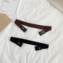 Japan Invisible Strap No-scratched sloppy pants with 100 lap elastic tightness jeans waist belt female fit in wind free of punch