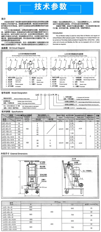 Máy lọc dầu máy lọc dầu thủy lực xe tải LUC16/40/63/100*3/5/bộ lọc công nghiệp bộ lọc đầu máy lọc phần tử