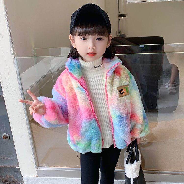 Baraba's official flagship pulls girls coat in autumn and winter 2021 new Korean Yankee baby sweater children