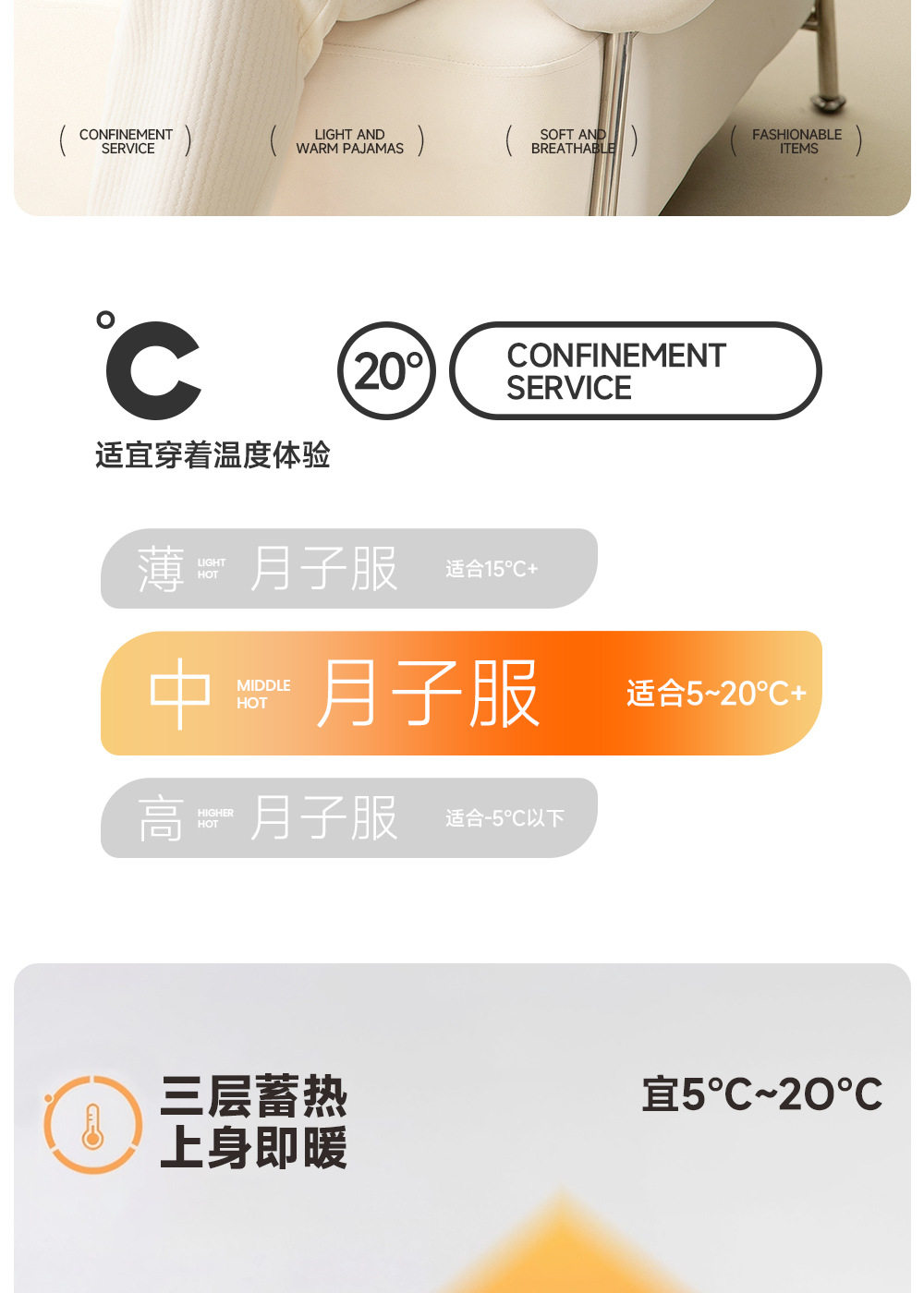 全棉纯棉秋冬10A抗菌月子服A类纯棉空气棉夹层孕妇哺乳睡衣家居服 — 3