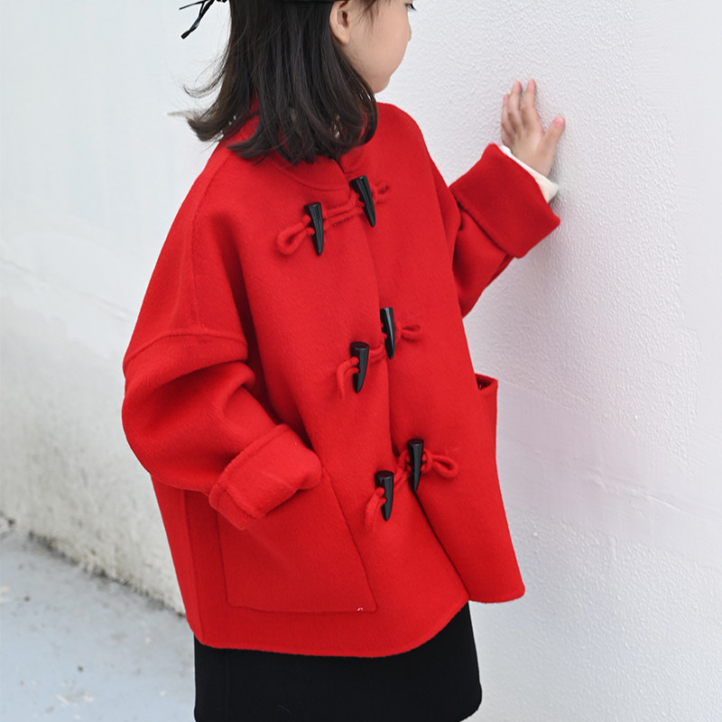 Children's Fall Winter Clothing Costume Children Gay Wool Boy and Girl Red Clothes