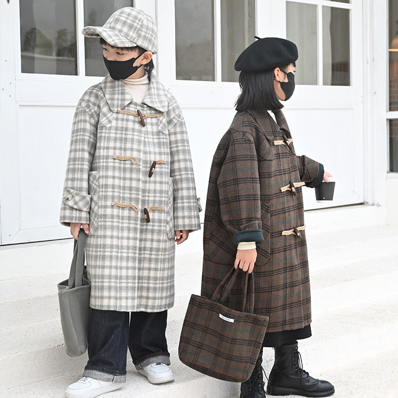 Children's clothing clothes cockie children's gas wool autumn and winter coat for boys and girls in the trend of long hair?