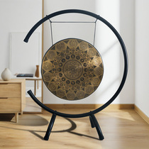 Manufacturers gong sounding copper healing meditation professional gong ornaments six-character mantra planetary sound therapy gong shelf one piece