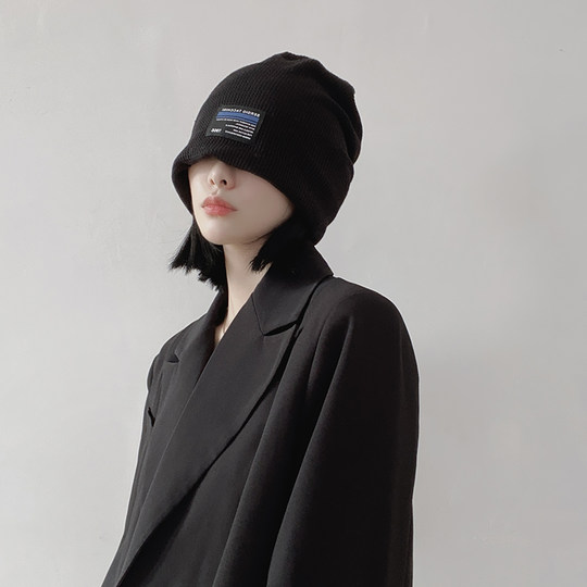 Celebridad de Internet delgada circunferencia de la cabeza grande sombrero para el frío sombrero de pila de punto suelto para hombres primavera y otoño para mujeres ins tendencia de sombrero de confinamiento de estilo japonés fresco