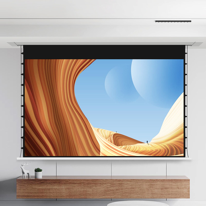 Whale Mi Embedded Smallpox Curtain Cloth Pull Wire Projection Curtain High Definition Electric Remote Control Intelligent Voice Lifting Concealed Living Room Cinema 100 Inch 120 Inch Glass Fiber Metal Anti-Light Projector Screen