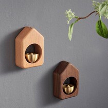 Dopamine doorbell suction door style wind bell solid wood Japanese department minimalist handmade fridge glued into the family bronze bell Bell Creative Healing
