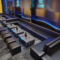 Customized ktv sofa bar clear bar nightclub karaoke room special corner deck ul-shaped coffee table combination