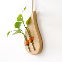 Nordic Solid Wood Flower Insert Wall Hanging Creative Wall Decoration Drop Art Flower Splitter Wall Hydroponic Wood Flower