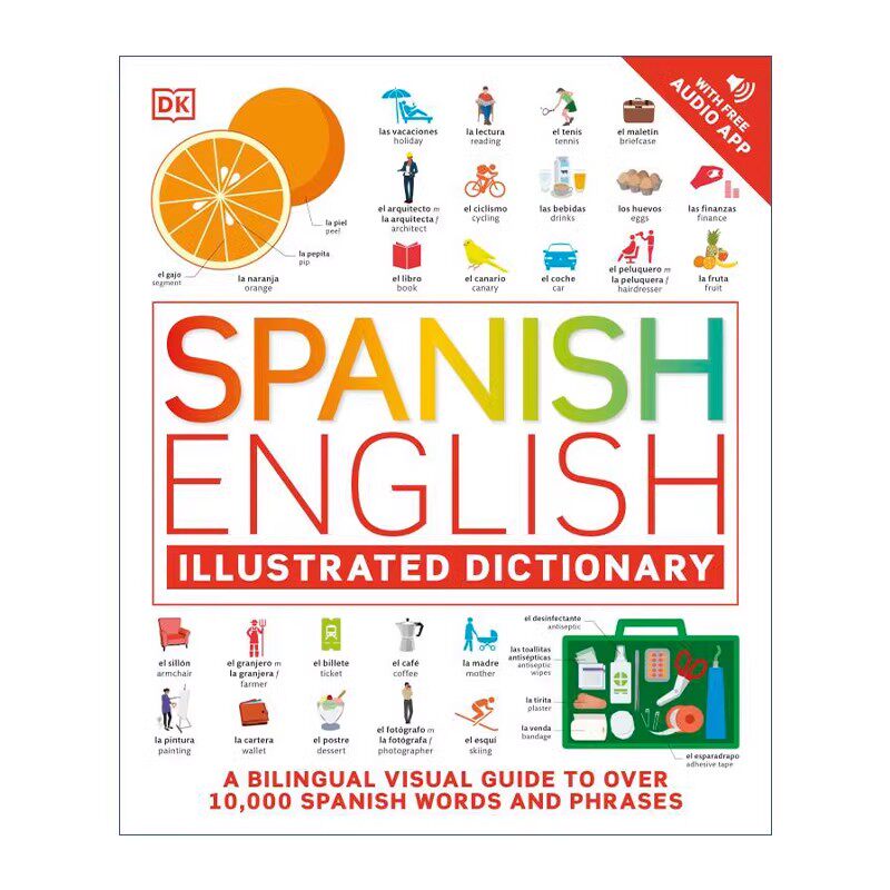 英文原版Spanish English Illustrated Dictionary 西班牙语英语双语