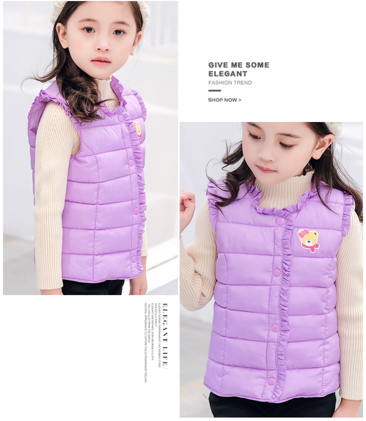 Áo vest trẻ em nữ 4 cô gái xuống áo bông công chúa 8 chiếc áo vest trẻ em 5 mùa thu và mùa đông 3 đứa trẻ lớn 6 cô gái vest 9 tuổi quan ao tre em