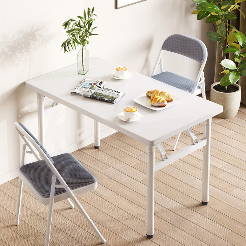 Foldable dining table home small apartment modern minimalist fast dining table and chair combination dining table negotiation table rectangular