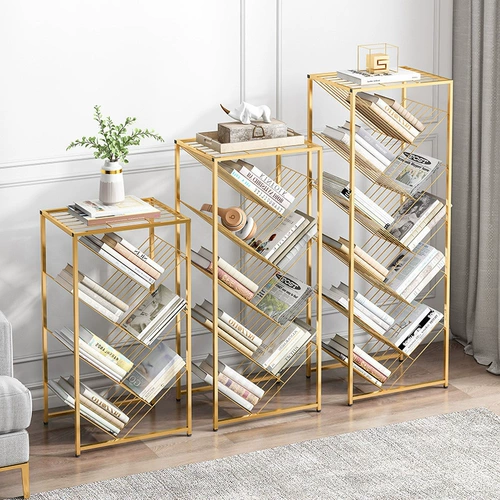 Объединить легкую роскошную книжную стенд простое хранилище простое посадку для студента творческого книжного шкафа Железное дерево полка