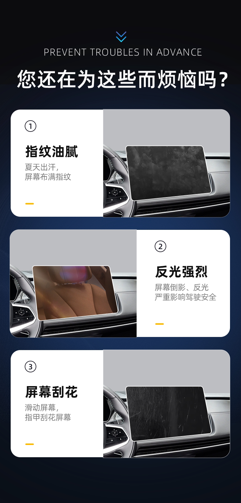 25 Models Suitable for Changan Deep Blue Sl03 Central Control Ar Film Screen Car Accessories Interior Supplies Modification Anti-Reflective