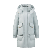 Yalu 2024 New Solid Color Down Jacket Womens Winter Detachable Hooded Loose Thickened Coldproof Mid-Length Jacket