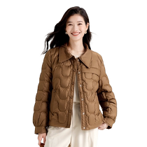 Yalu lightweight short down jacket for women 2024 autumn and winter new style fashionable small fragrant lapel warm white jacket