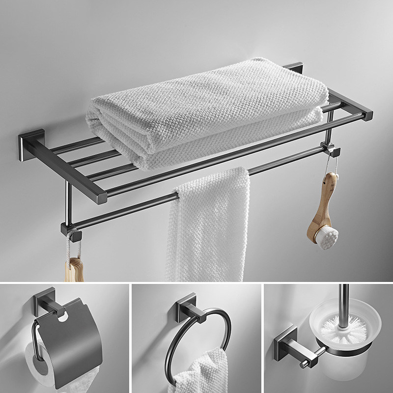 Oaius Brass Light Lavish Gun Grey Makeup Room Hook Fur Towel Rack Bath Towel Rack Towel Rod