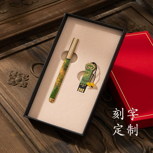 Деревянная высококлассная ручка-роллер, классический USB-флеш-накопитель, подарочная коробка, креативный сувенир, делается под заказ, бизнес-версия, китайский стиль, подарок на день рождения