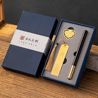 Набор из 3 частей Gengdu [Purple Sandalwood Pen + закладка + Book Buckle] Подарочная коробка бесплатно пользовательская гравировка
