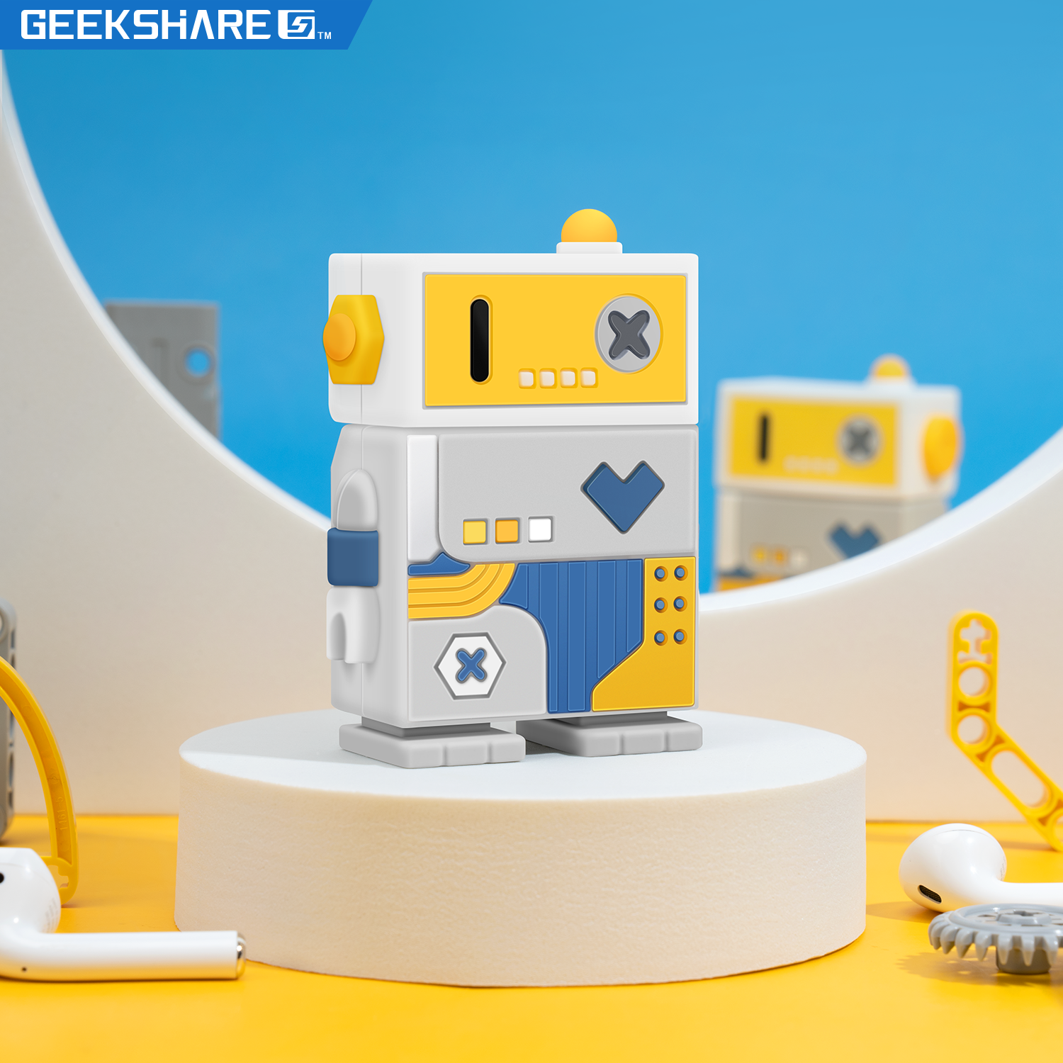 Imagine the small pod Airpods protective shell AirPods1 2 generation Apple wireless Bluetooth headset protective silicone soft shell cute cartoon original design niche creative digital peripheral accessories