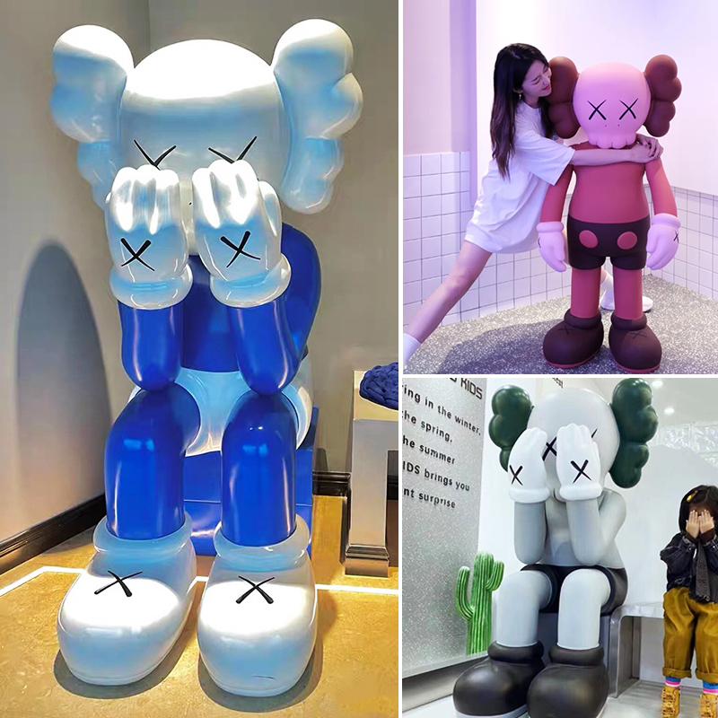 Internet Celebrity Kaws Hair Salon Photo Check-In Decorative Trendy Ornaments Large Sculpture Sesame Street Living Room Doll Cartoon Bear
