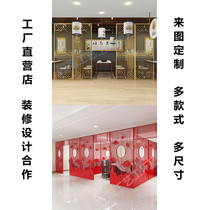 Custom wrought iron screen hotel hot pot barbecue tea house bar partition grill restaurant card seat partition fence decoration