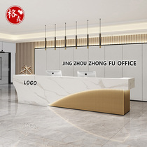 Modern Brief Company Front Desk Beauty Salon Bar Desk Small Shop Collection Silver Desk Folk Hotel Reception Counter Custom