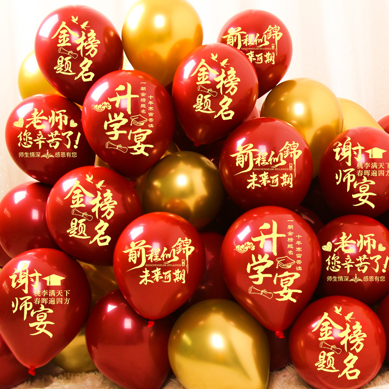 Graduation Banquet Printed Balloons Decoration for High School and College Entrance Exams, Graduation Banquet, Teacher Appreciation Banquet, Hotel Thank-You Farewell Party Scene Setup