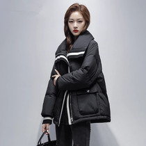 SPYB Casual Short Hooded Down Jacket Womens 2023 Winter Thickened Loose Design Warm White Duck Down Jacket