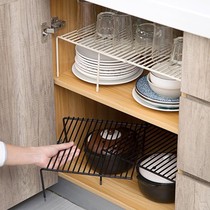 Telescopic Iron Art Kitchen Stratified Shelf Cupboard cupboard Dish Rack Kitchenware Drain Containing shelf Home Barrier Shelf