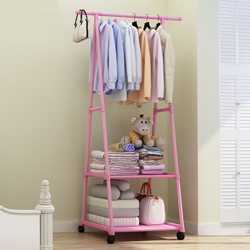 Clothes Hanger Floor Home Student Dorm Room Folding Bedroom Inner Sun Hanging Rack Sub balcony set with simple cool clothes pole