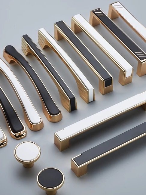 American-Style High-End Light Luxury Cabinet Door Handles, Wardrobe Cabinet Drawer Modern Minimalist Cabinet Handles, Kitchen Cabinet Black European Style