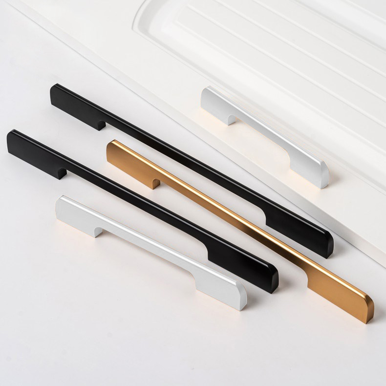 White High-End Light Luxury Modern Minimalist Cabinet Door Long Handle Wardrobe Drawer Cabinet Kitchen Cabinet Hardware Accessories Small Handle