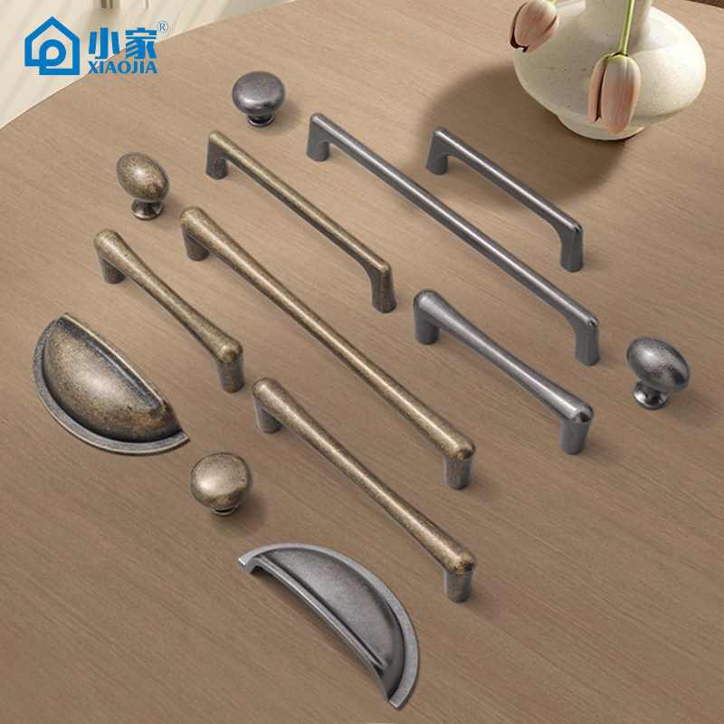 Small Wardrobe Door Handle, Drawer Cabinet, Cupboard, French-Style Handle, Aluminum Alloy, Modern Simple Large Flower Handle