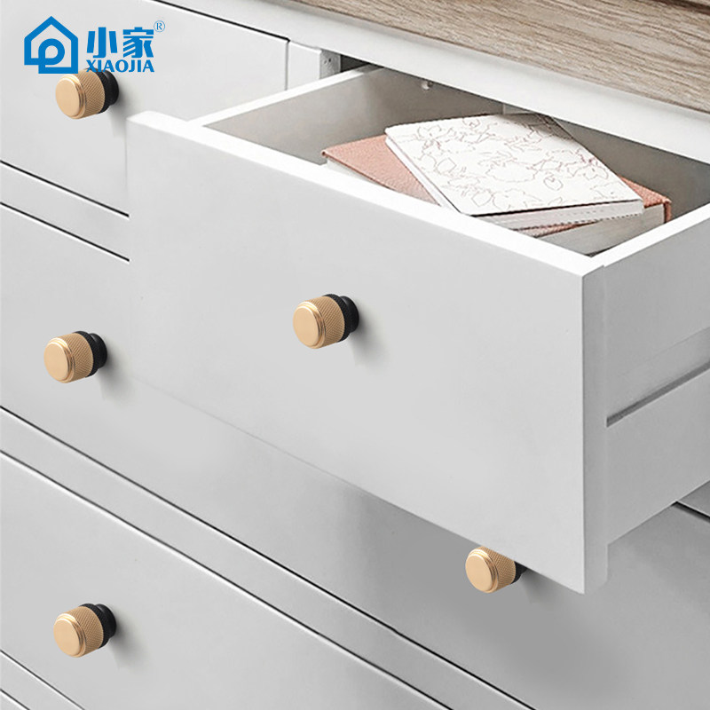 Two-Tone Gold and Silver Modern Minimalist Cabinet Door Handle for Wardrobes and Drawers, Black Dual-Tone Single-Hole Handle